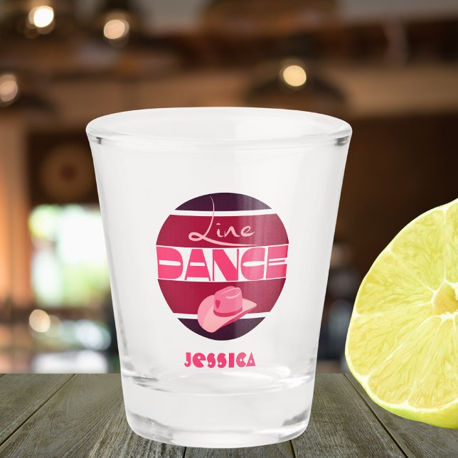 Line dance Love Cowboyhat pink Shot Glass (Creator Uploaded)
