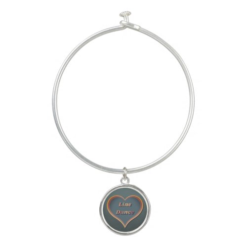 Line dance Love Heart  Bangle Bracelet