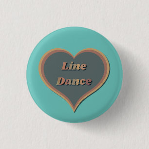 Line dance Love Heart  Button