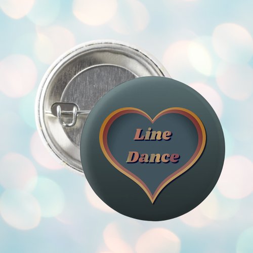 Line dance Love Heart  Button