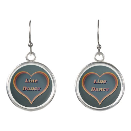 Line dance Love Heart  Earrings