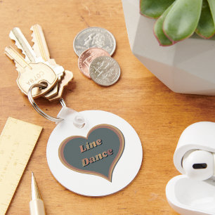 Line dance Love Heart  Keychain