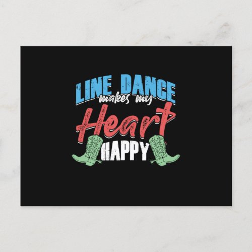 Line Dance Makes My Heart Happy Country Music Gift Postcard