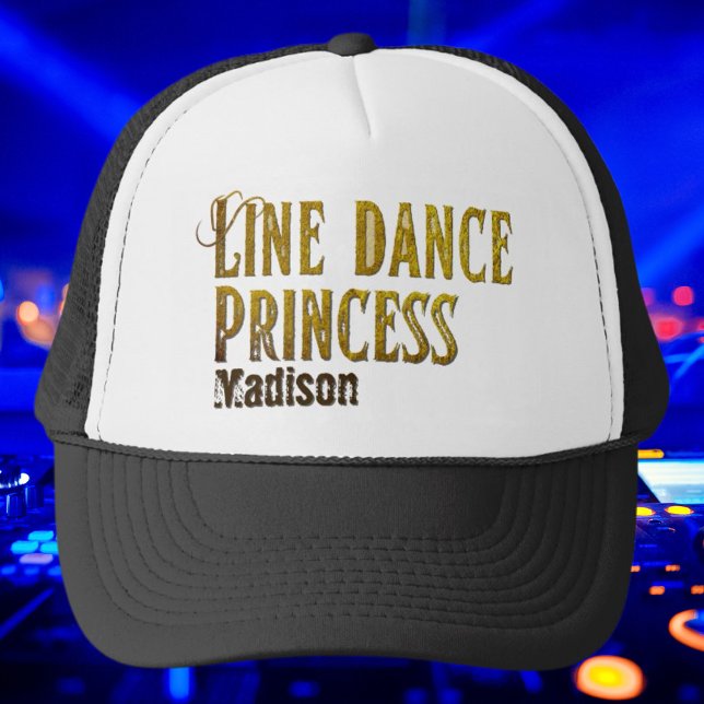 Line dance princess gold name trucker hat (Creator Uploaded)