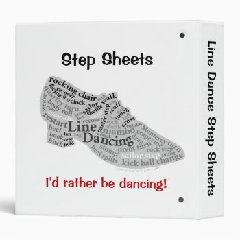 Line Dance Step Sheets Word Art Customizable Text Binder by alinaspencil at Zazzle