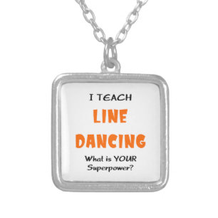 line dance teach silver plated necklace