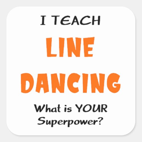line dance teach square sticker