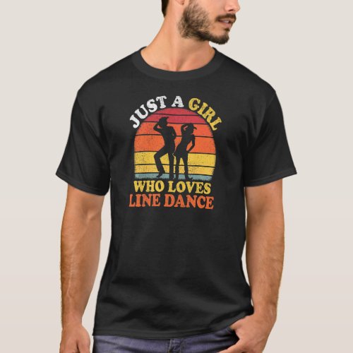 Line Dance Vintage Just A Girl Who Loves Line Danc T_Shirt