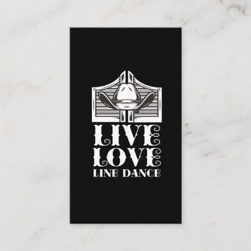 Line Dance Western Hat Country Line Dancing Love Business Card