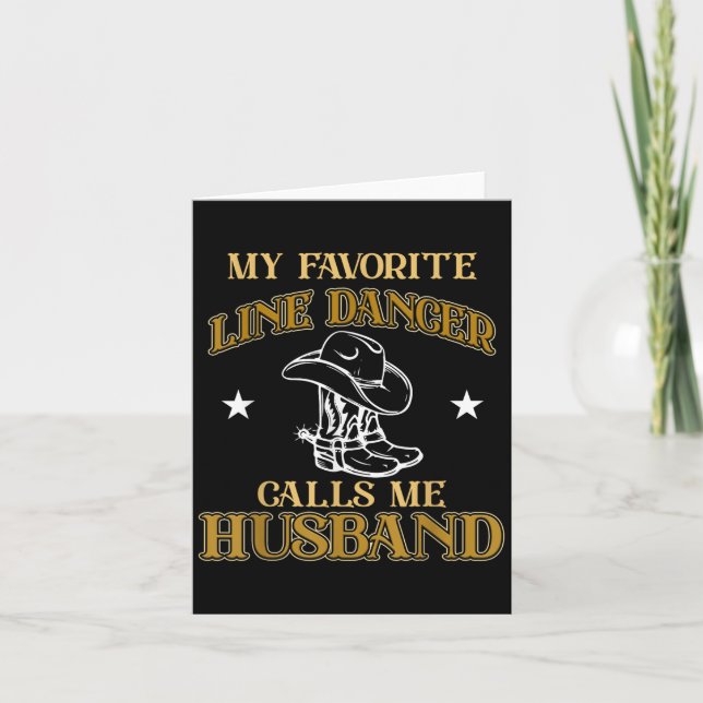 Line Dancer Calls Me Husband Dancing Teacher Dance Card (Front)