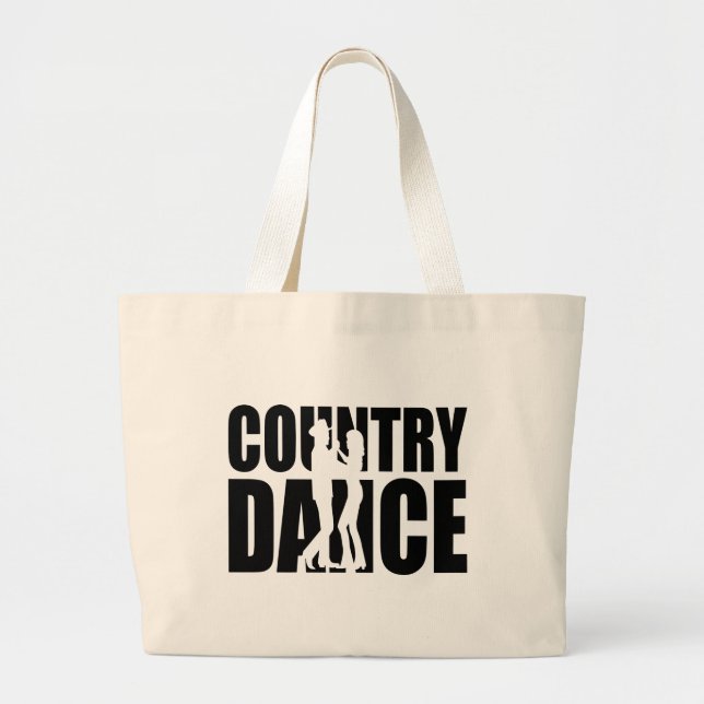 Line Dancer Country Dance Western Line Dancing Large Tote Bag (Front)