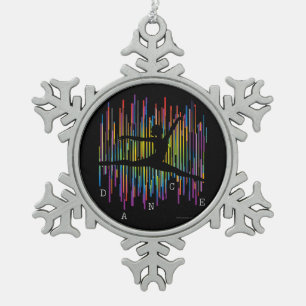 Line Dancer (v1) Snowflake Pewter Christmas Ornament