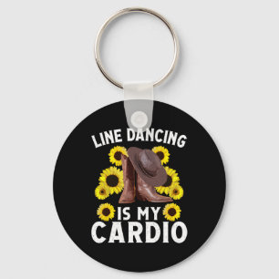Line Dancing Art For Women Men Country Dancing Rod Keychain
