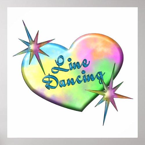 Line Dancing Big Heart Poster