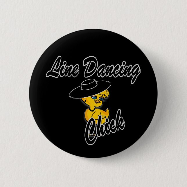 Line Dancing Chick #4 Button (Front)