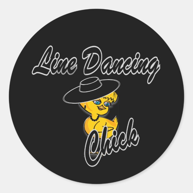 Line Dancing Chick #4 Classic Round Sticker (Front)