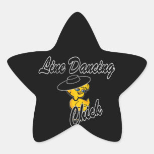 Line Dancing Chick #4 Star Sticker