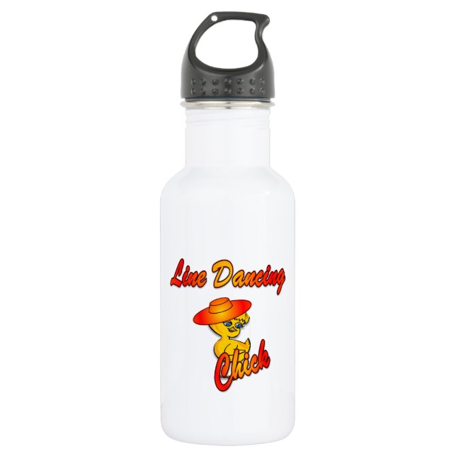 Line Dancing Chick #5 Stainless Steel Water Bottle (Front)