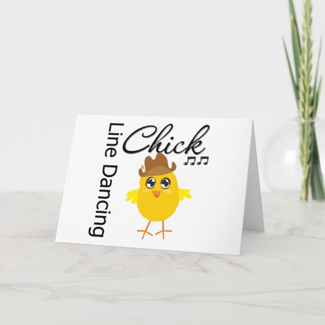 Line Dancing Chick Card (Front)