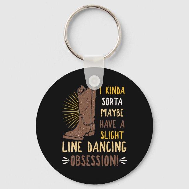 Line Dancing Choreographed Group Dancer Dance Teac Keychain (Front)
