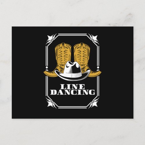 Line Dancing Cowboy Boots Cowgirl Country Music Gi Postcard