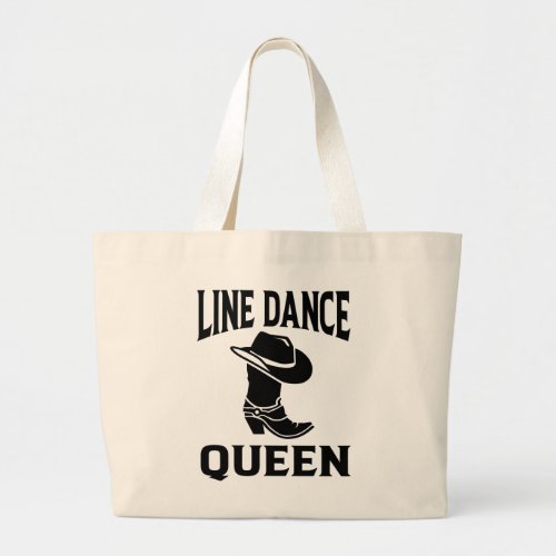 Line Dancing Cowboy Boots Cowgirl Country Music Large Tote Bag