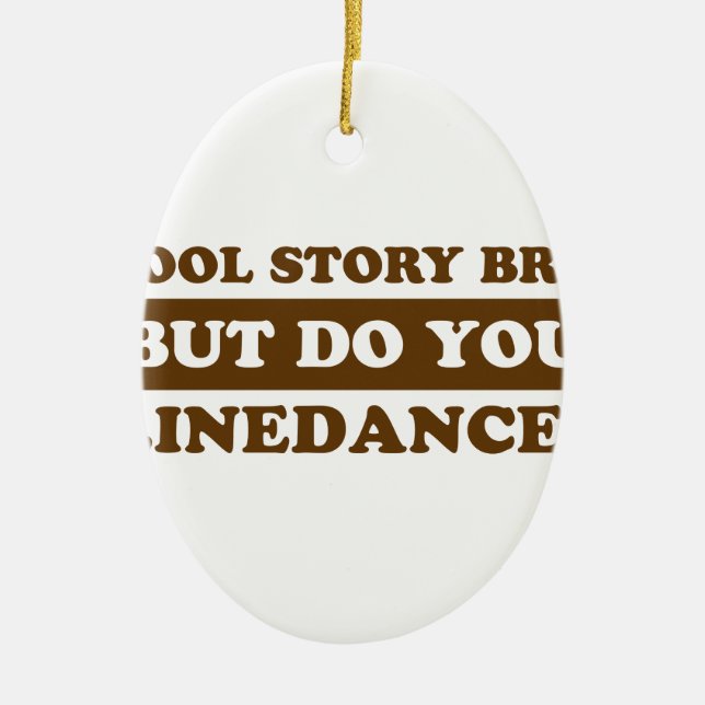 Line dancing dance ceramic ornament (Front)