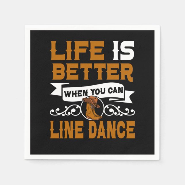 Line Dancing Dance Napkins (Front)