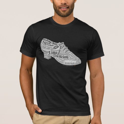 Line Dancing Dance Shoe Word Cloud Dancers Art Tee