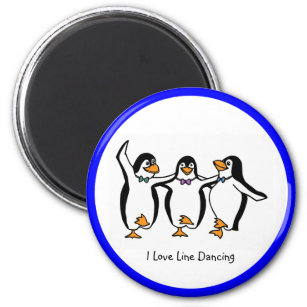 Line Dancing: Dancing penguins Magnet