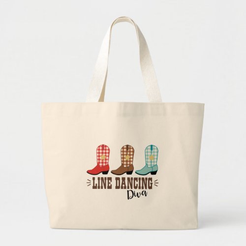 Line Dancing Diva Large Tote Bag