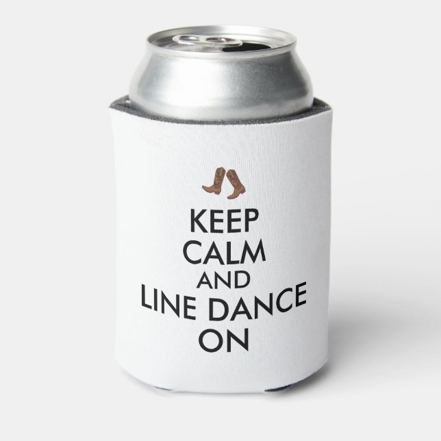 Line Dancing Gift Keep Calm Dancer Cowboy Boots Can Cooler (Can Back)