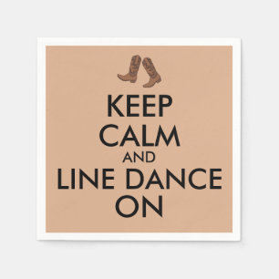 Line Dancing Gift Keep Calm Dancer Cowboy Boots Paper Napkins