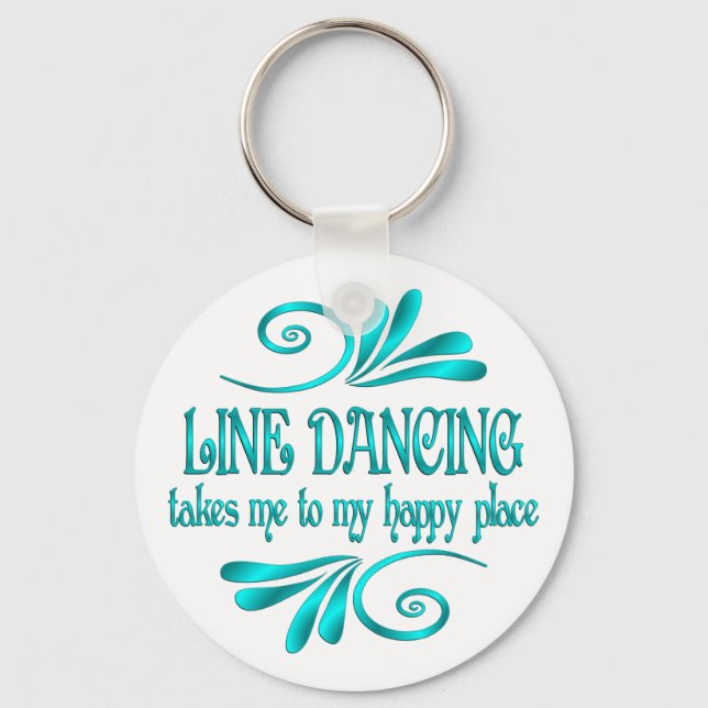 Line Dancing Happy Place Keychain (Front)