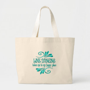 Line Dancing Happy Place Large Tote Bag