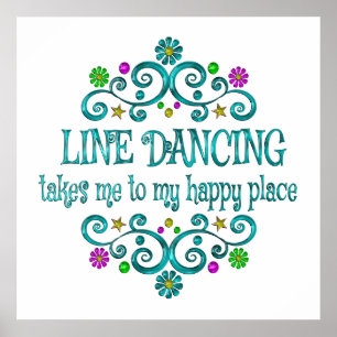 Line Dancing Happy Place Poster
