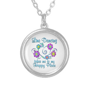 Line Dancing Happy Place Silver Plated Necklace