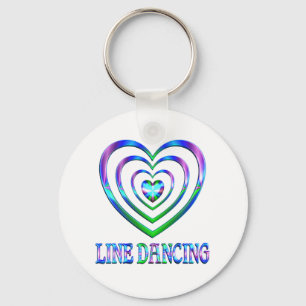 Line Dancing Hearts Keychain