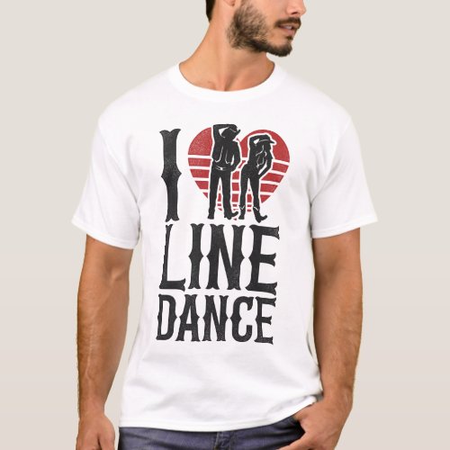 Line Dancing I Love Line Dance Heart T_Shirt