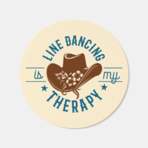 Line Dancing Is My Therapy Funny Dance  Classic Round Sticker
