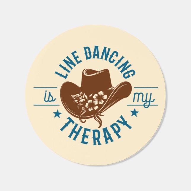 Line Dancing Is My Therapy Funny Dance  Classic Round Sticker (Single)