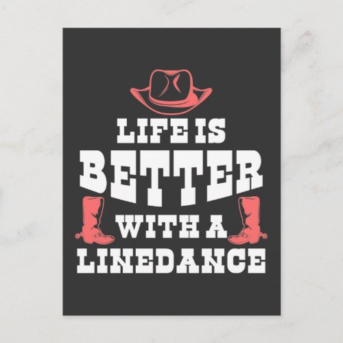 Line Dancing Life Funny Country Line Dancer Boots Postcard