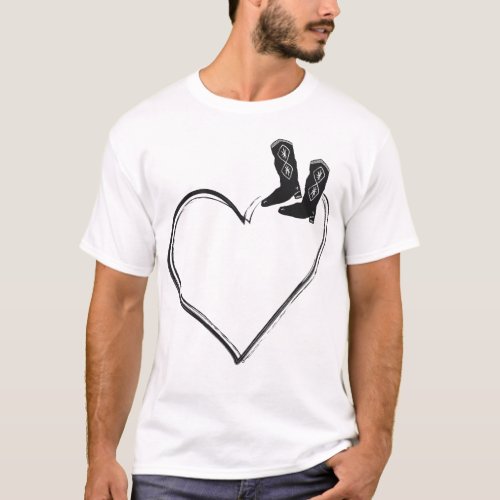 Line Dancing Line Dance Heart Heart T_Shirt