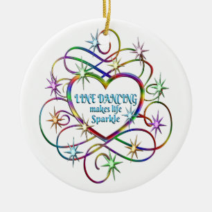 Line Dancing Makes Life Sparkle Ceramic Ornament