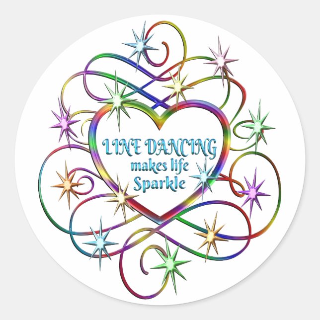 Line Dancing Makes Life Sparkle Classic Round Sticker (Front)