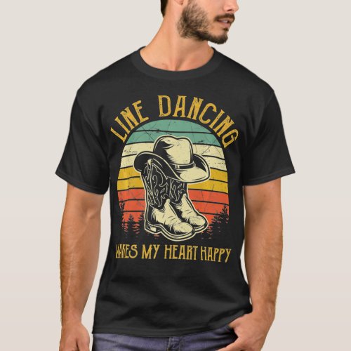 Line Dancing Makes My Heart Happy Tshirt Country M