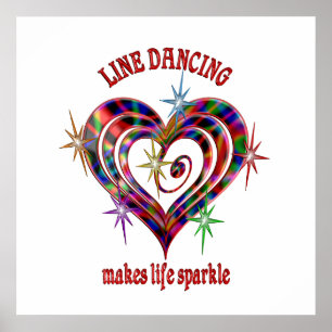 Line Dancing Sparkles Poster