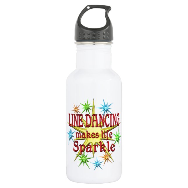 Line Dancing Sparkles Water Bottle (Front)