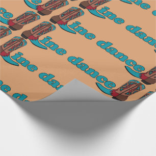 Line Dancing Western Cowboy Boots Wrapping Paper