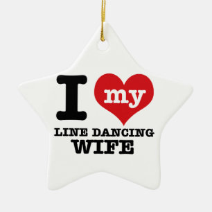 Line dancing Wife Ceramic Ornament